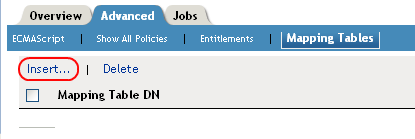 Inserting a mapping table object
