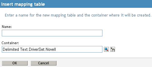 Creating a mapping table object