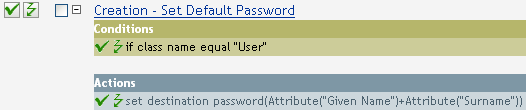 Policy to set a default password