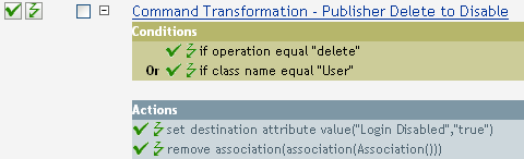 Command Transformation - publisher delete to disable