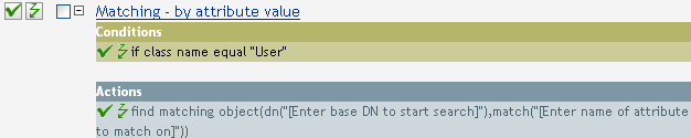 Matching by attribute value