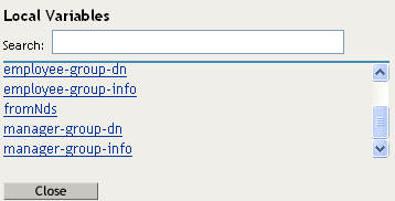 List of defined local variables