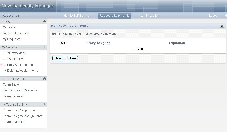 My Proxy Assignments page 