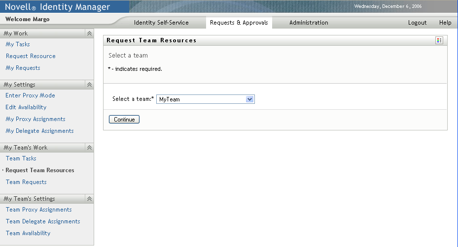 Request Team Resources page 