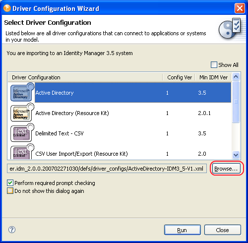 Driver Configuration Wizard