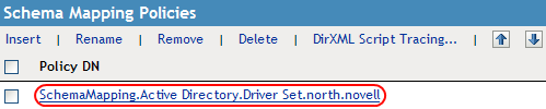 Selecting the Schema Mapping policy