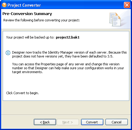 Project Converter summary