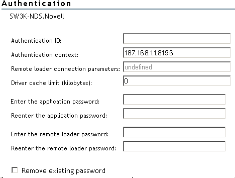 The Authentication section