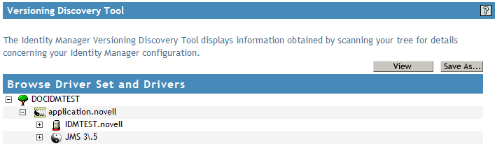 Unexpanded View of Servers and Drivers