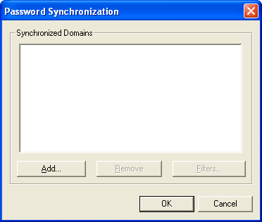 Synchronized domains dialog box