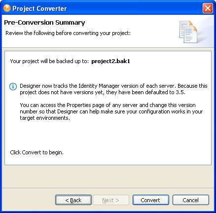 Project Converter summary