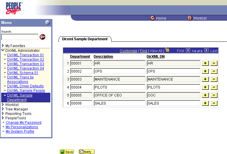 DirXML Sample Department