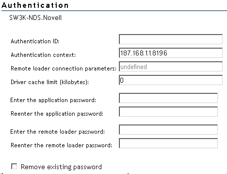 The Authentication section