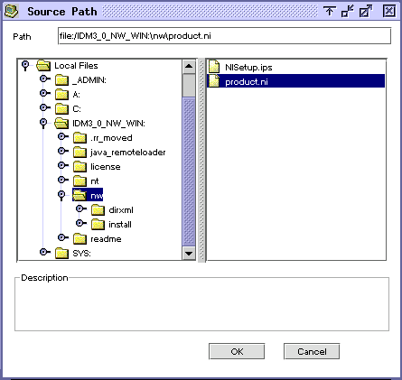 Source path dialog box