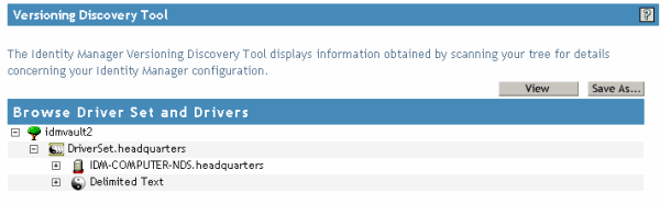 Unexpanded View of Servers and Drivers