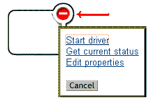 The icon for the driver's drop-down list