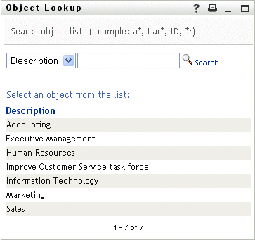 The Lookup page displays search results