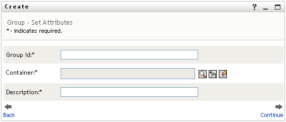 The Group - Set Attributes panel