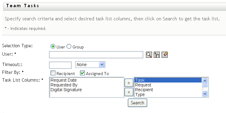 Specify Group radio button 