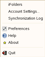 iFolder Client Menu