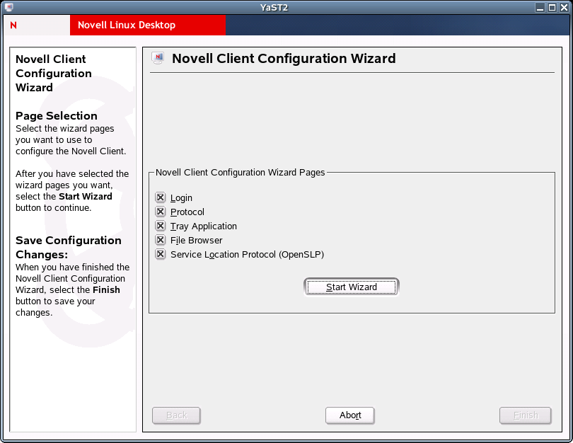 Novell Client Configuration Wizard in NLD