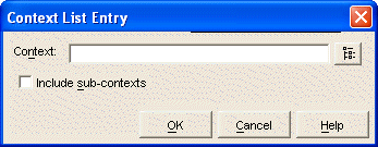 Context List Entry dialog box