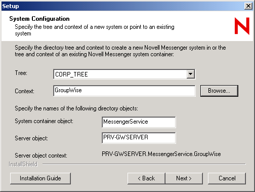 System Configuration dialog box