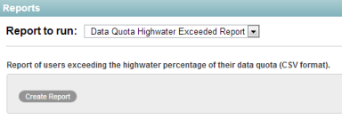 Data Quota Highwater Exceeded Report