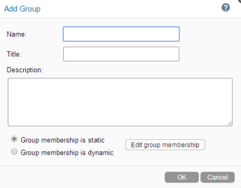 Manage Groups page