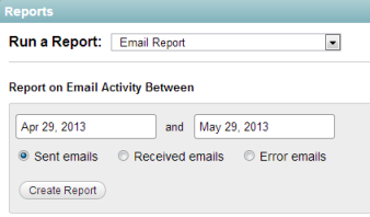 E-Mail Report page