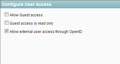 Configure User Access page