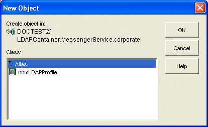 New Object dialog box