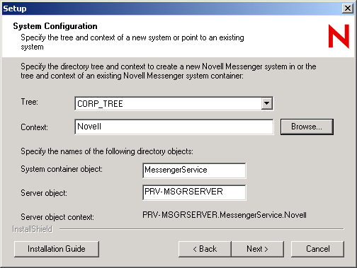 System Configuration dialog box