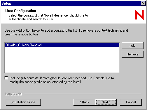 User Configuration dialog box