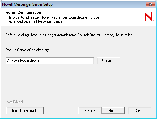 Admin Configuration dialog box