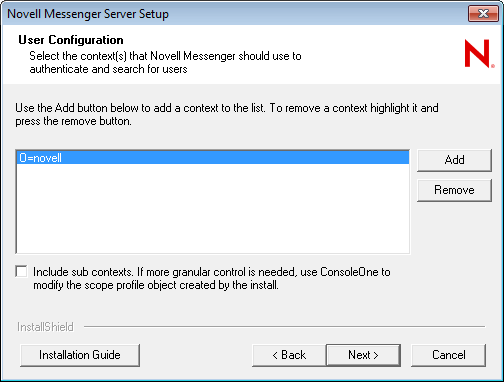 User Configuration dialog box