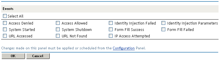 Configuring Novell Audit Events