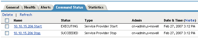 Access Gateway Command Status