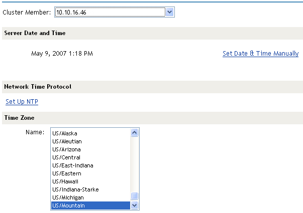 Configuring the Access Gateway Date and Time