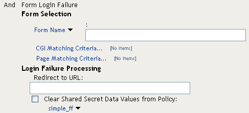 Form Fill Login Failure Policy
