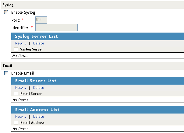 Configuring notification for NetWare alerts