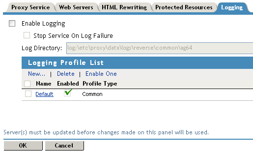 Logging configuration