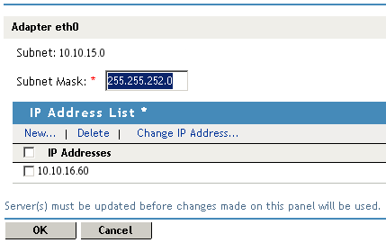 Configuring a subnet