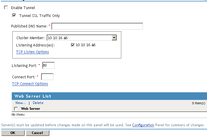 Configuring a tunnel