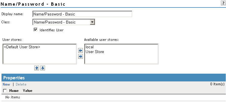 Configuring an authentication method