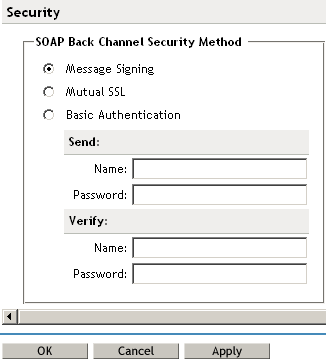 Provider SOAP security fields