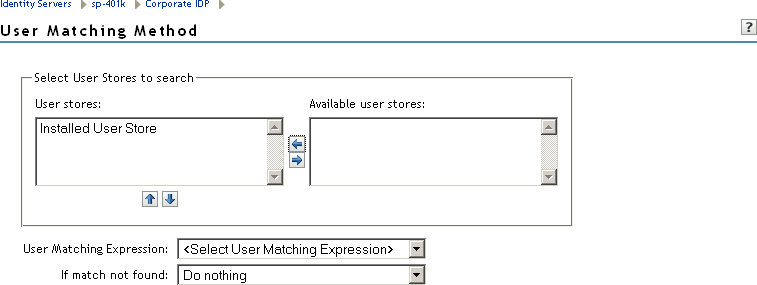 User matching method