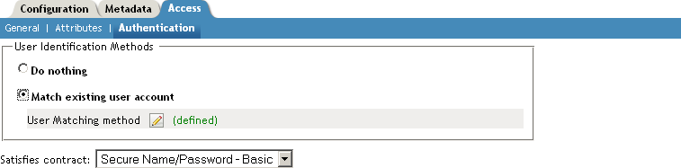 SAML 1.1 identity provider authentication configuration