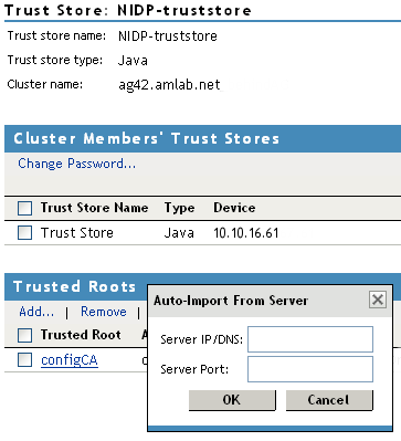 Importing trusted roots