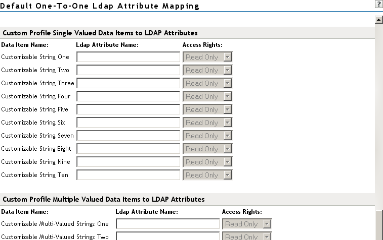 One-to-One attribute map